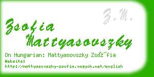 zsofia mattyasovszky business card